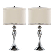 Ashland - Contemporary Table Lamp With Trim (Set of 2) - Polished Chrome / Cream