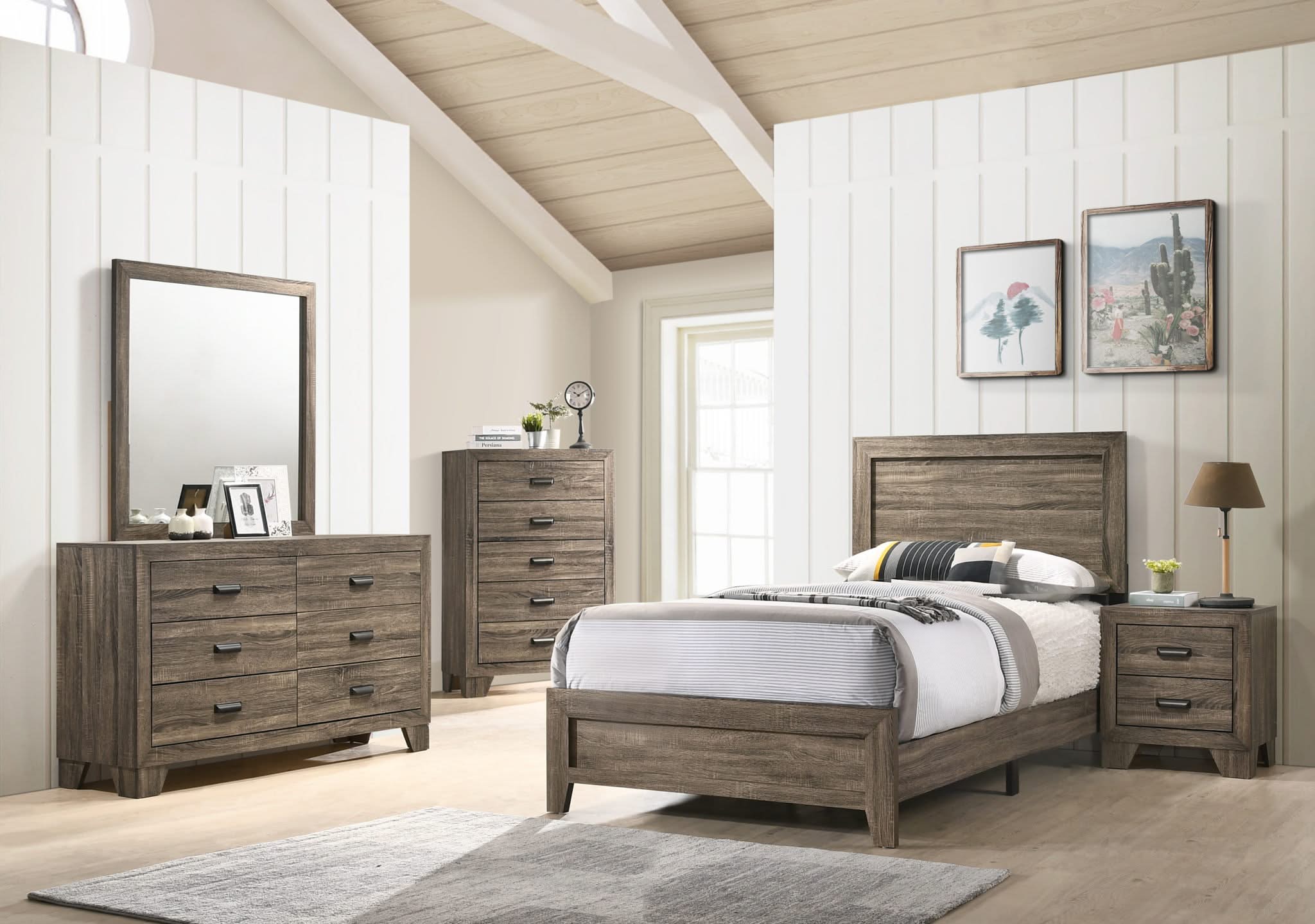 Millie - Twin Bed In One Box - Warm Gray
