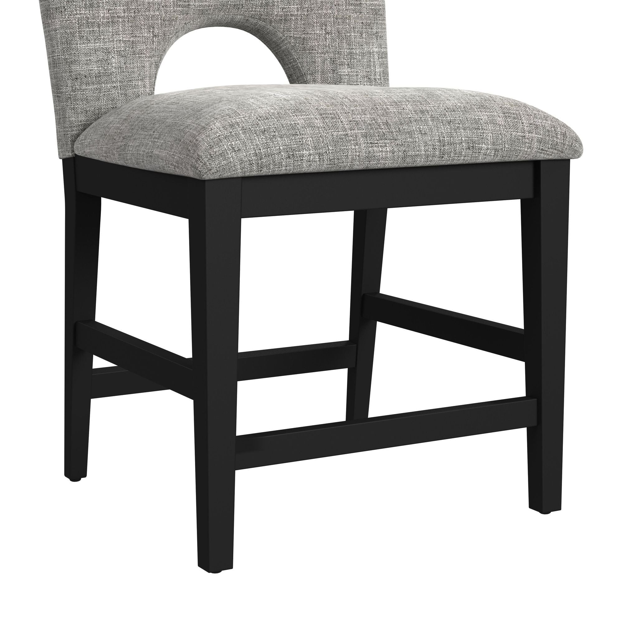 Oregon - Fabric Counter Side Chair (Set of 2) - Gray / Black