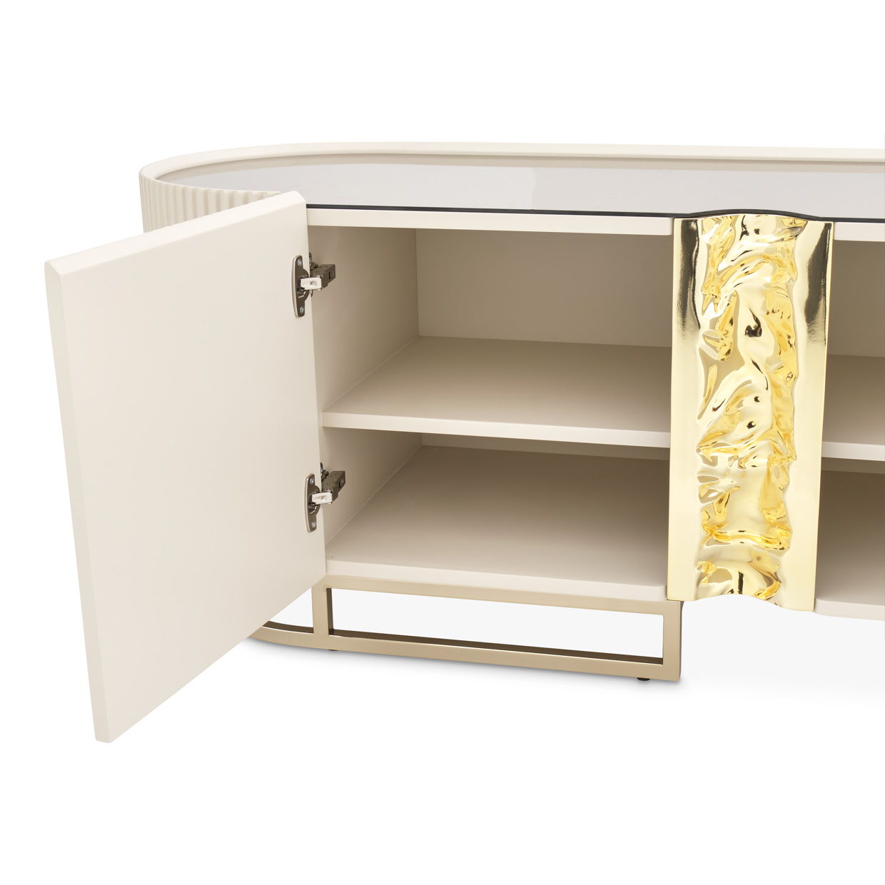 Lisbon - Media Cabinet - Silken Matte Cream