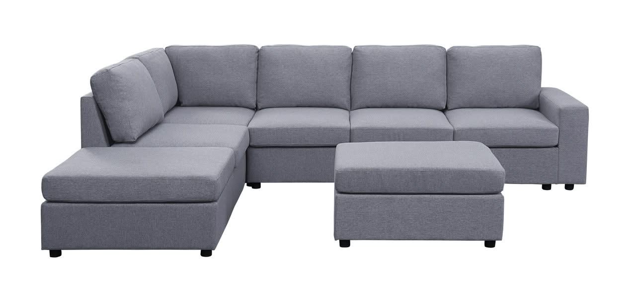 Marley - 7 Seat Reversible Modular Sectional Sofa With Ottoman