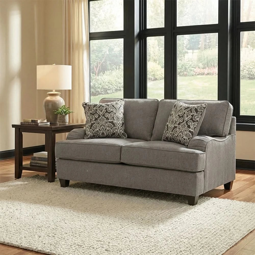 Room Package - Addison Grey Contemporary Sofa and Loveseat Living Room Package with Coffee Table Set & Rug