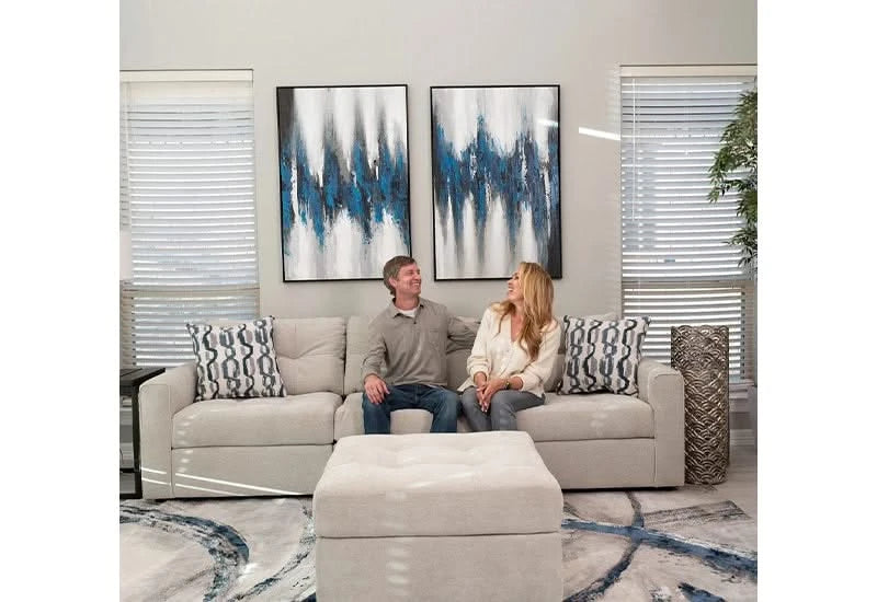 Aden Cement Cream Contemporary 3 PC Modular Sofa Set
