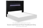Tayleena - Queen Upholstered Panel Headboard - Black