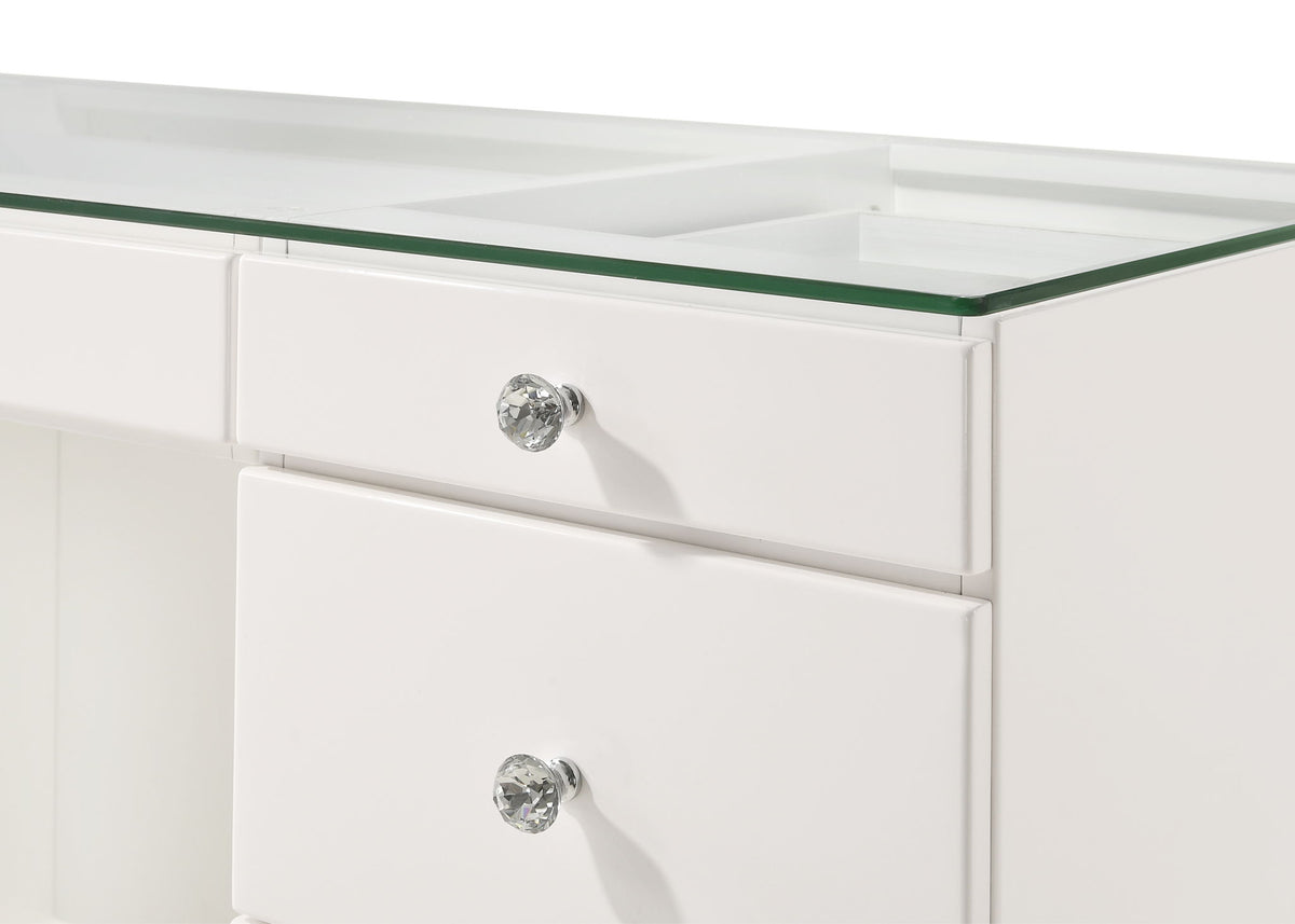 Avery - Vanity Set (With LED Luxo Mirror) - White