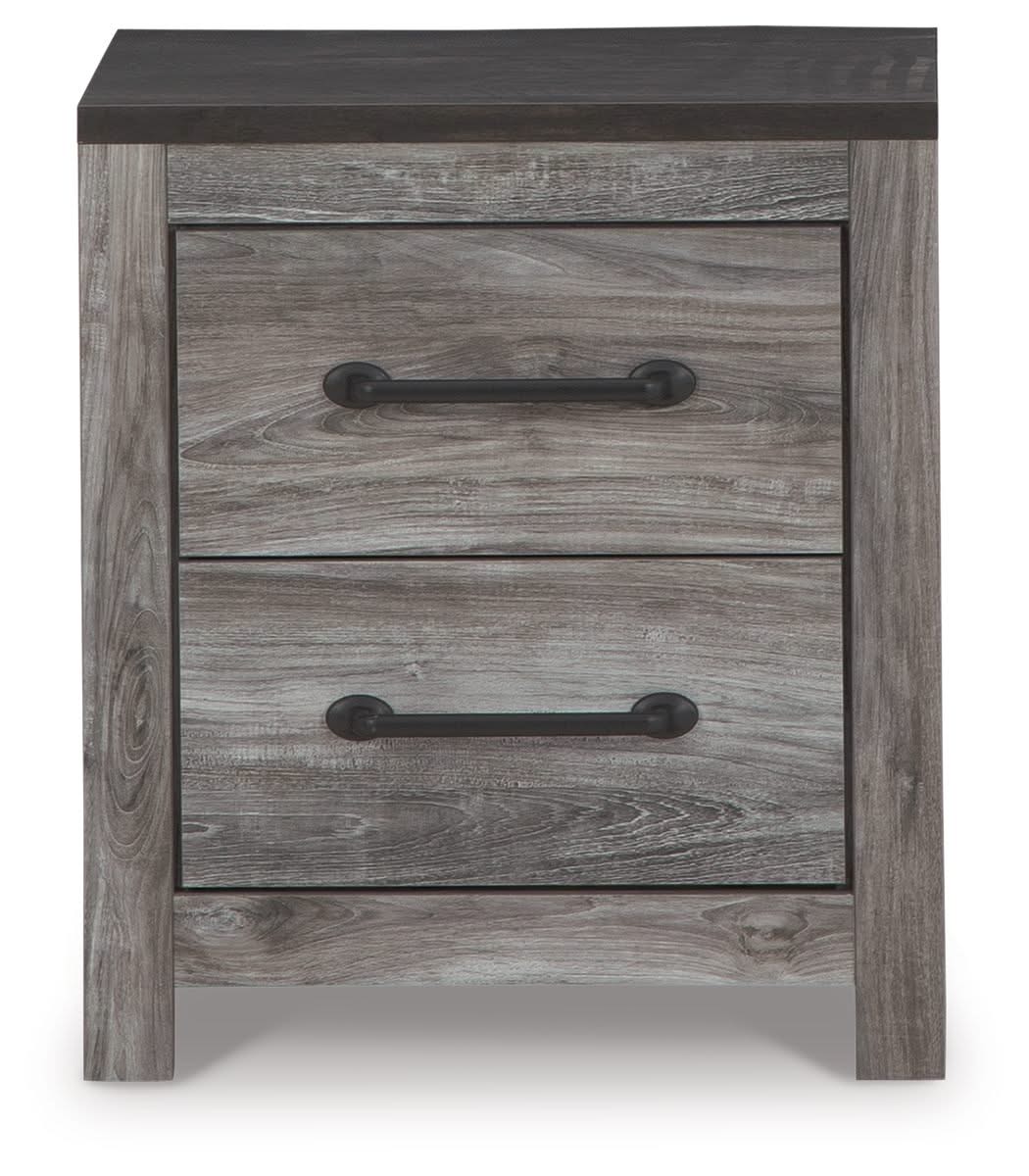 Bronyan - Two Drawer Night Stand - Dark Gray
