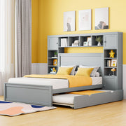 Bed With All In One Cabinet, Shelf And Sockets, Trundle