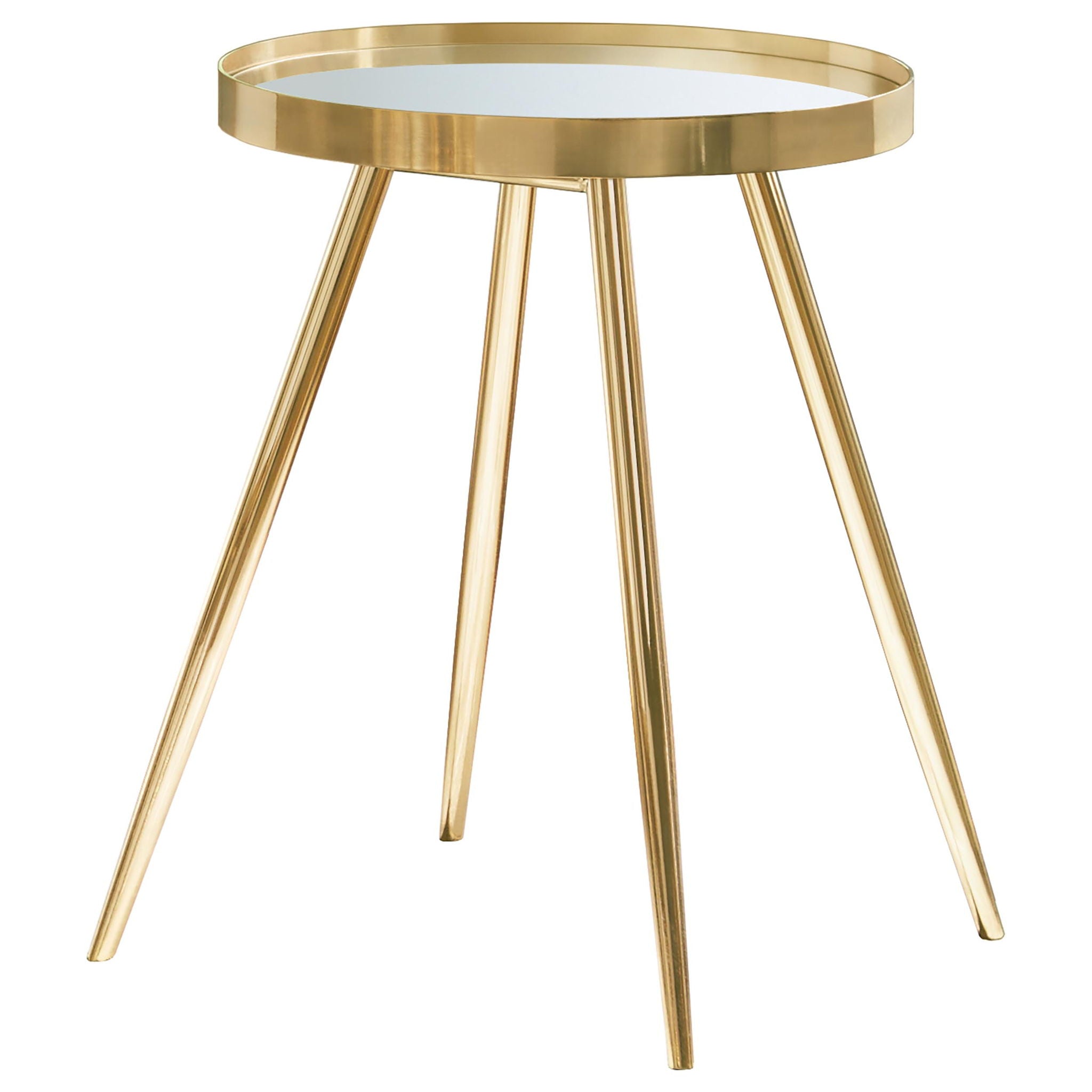Kaelyn 3-piece Round Coffee and End Table Set Gold