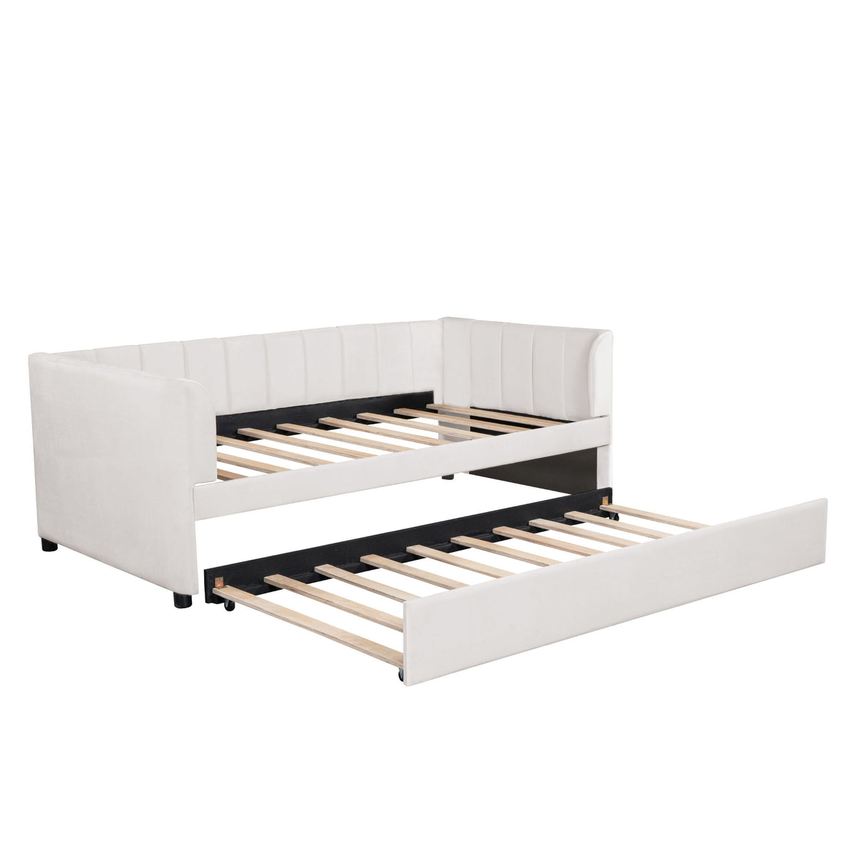 Upholstered Daybed With Ergonomic Design Backrest