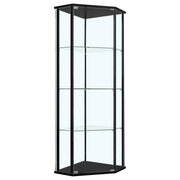 Zenobia 4-shelf Curio Cabinet Display Case Black