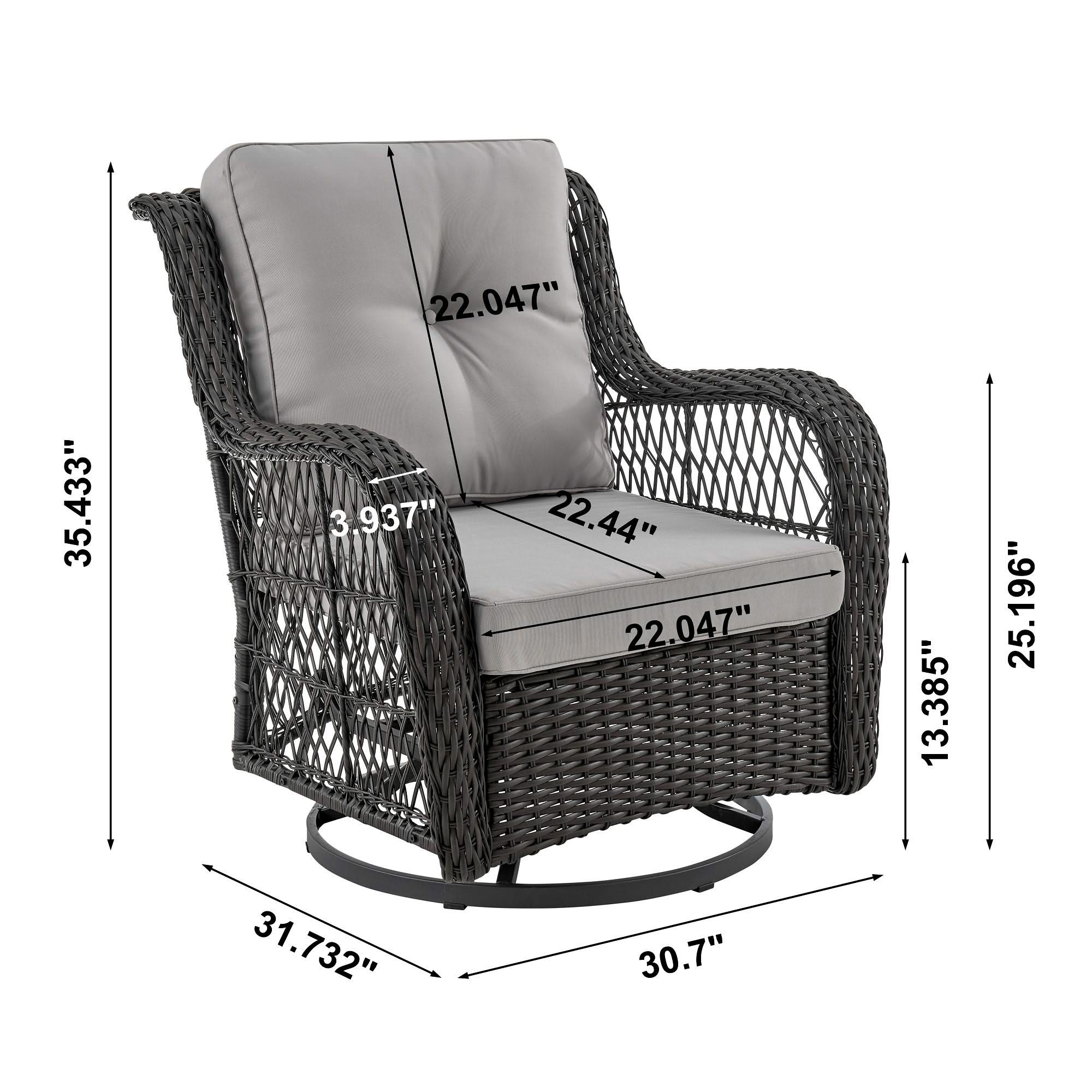 Fruttuo - 3 Piece Outdoor Patio Set