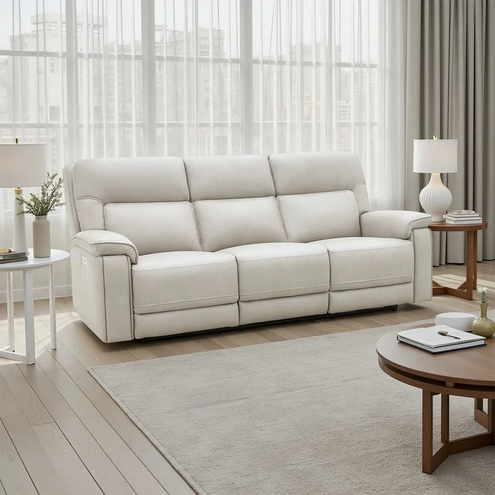 Apollo Dove Light Gray Power Reclining Sofa with Immersive Audio