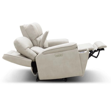 Moto Motion Apollo Dove Light Gray Power Recliner with Immersive Sound