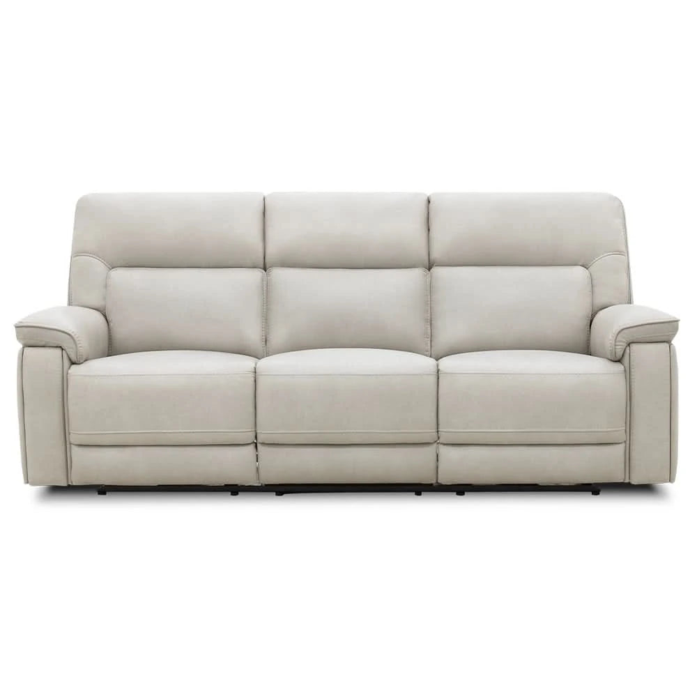 Moto Motion Apollo Dove Light Gray Power Reclining Living Room Set with Immersive Sound Sofa and Loveseat