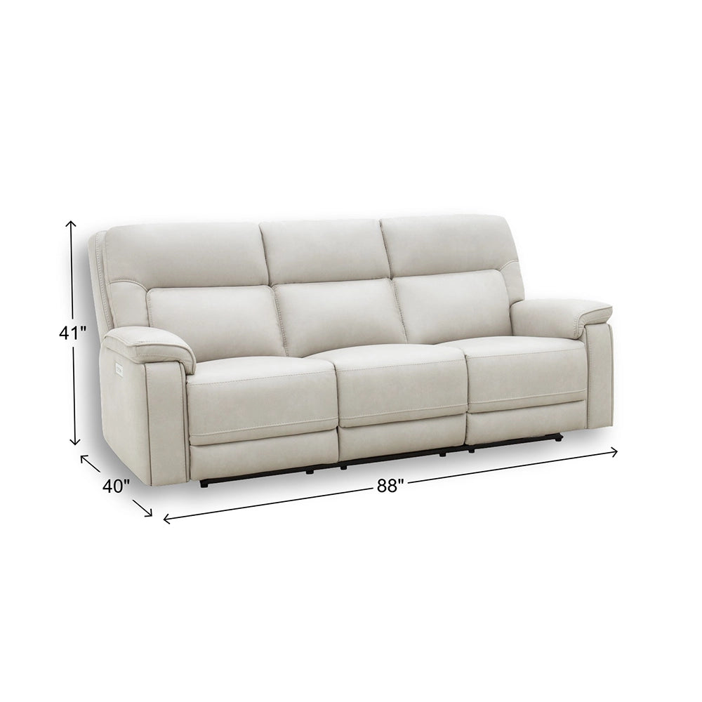 Moto Motion Apollo Dove Light Gray Power Reclining Sofa with Immersive Sound