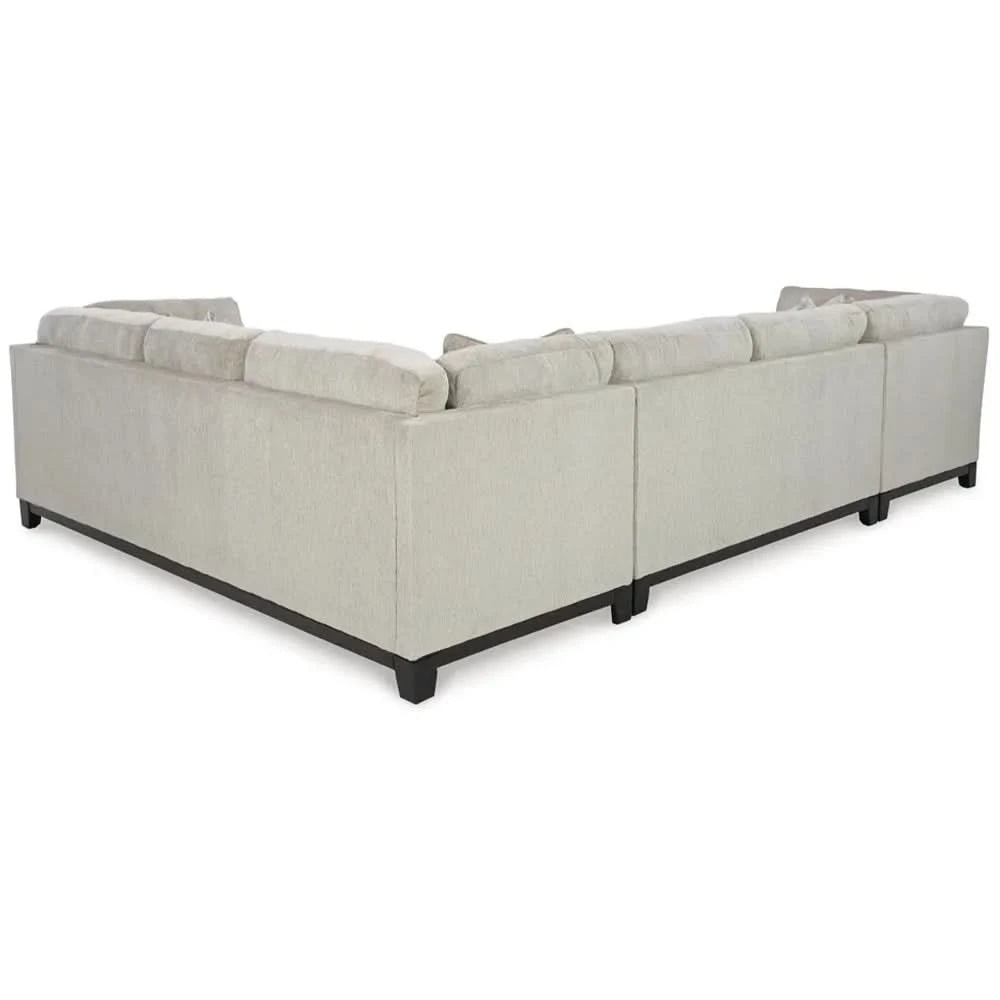 Ariana Ivory 3PC Sectional with Chaise and Tufted Cushions
