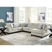 Ariana Ivory 3PC Sectional with Chaise and Tufted Cushions