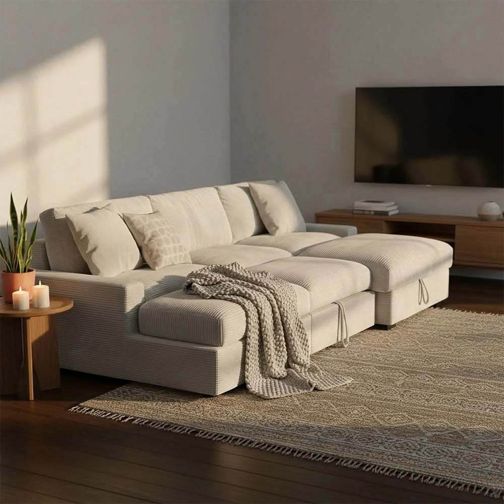 Aspen Stone 2PC Sectional with Chaise & Deep Plush Comfort Seating