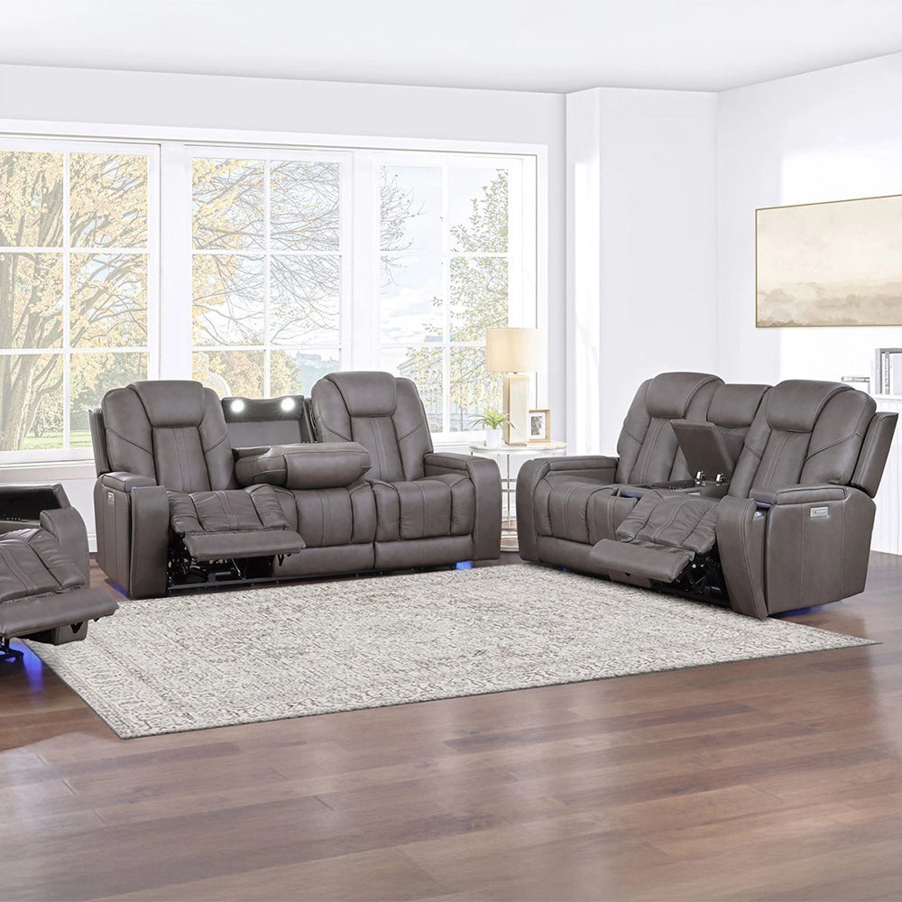 Atmos Leather Triple Power Reclining Sofa with Immersive Sound