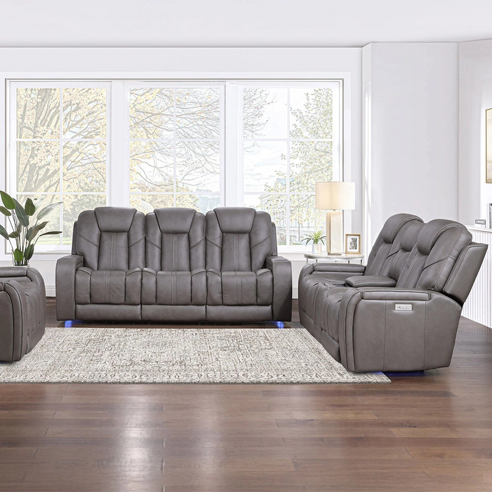 Atmos Leather Triple Power Reclining Sofa with Immersive Sound