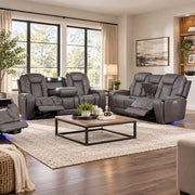 Atmos Leather Power Reclining Sofa & Loveseat with Immersive Sound
