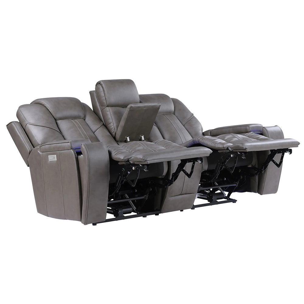 Atmos Leather Triple Power Reclining Loveseat with Immersive Sound