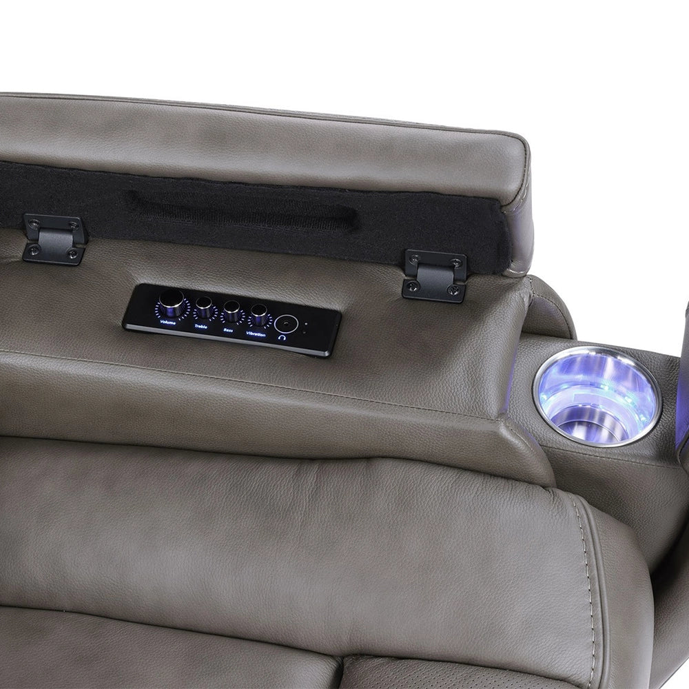 Atmos Leather Triple Power Reclining Sofa with Immersive Sound