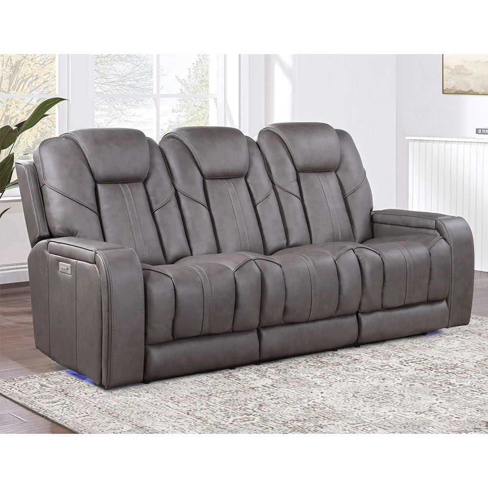 Atmos Leather Triple Power Reclining Sofa with Immersive Sound