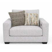 Aura Surround Immersive Light Gray Fabric Chair with Immersive Audio and Accent Pillows