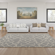 Aura Surround Immersive Light Gray Fabric Living Room Set with Sofa and Loveseat