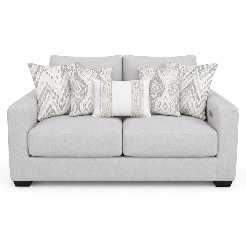 Aura Surround Immersive Light Gray Fabric Living Room Set with Sofa and Loveseat