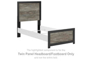 Broachmyn - Twin Panel Headboard/Footboard - Black / Gray