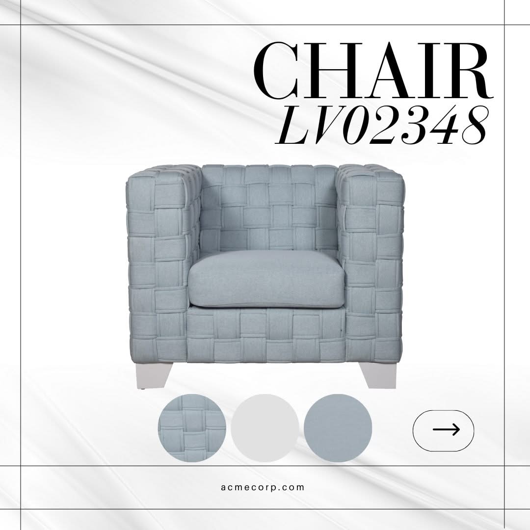 Saree - Chenille Chair - Light Blue