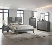 Denker - Queen 5 Piece Bedroom Set - Gun Metal