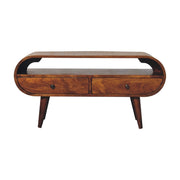 Solid Wood Circular TV Stand