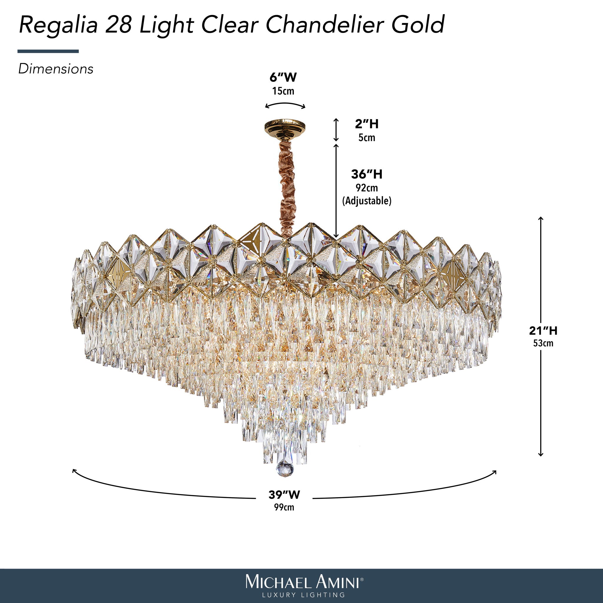 Michael Amini Lighting - Regalia 28-Light Crystal Chandelier - Gold
