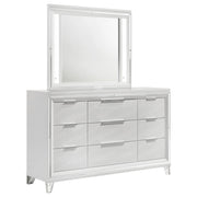 Marmore 9-drawer Dresser and LED Mirror White