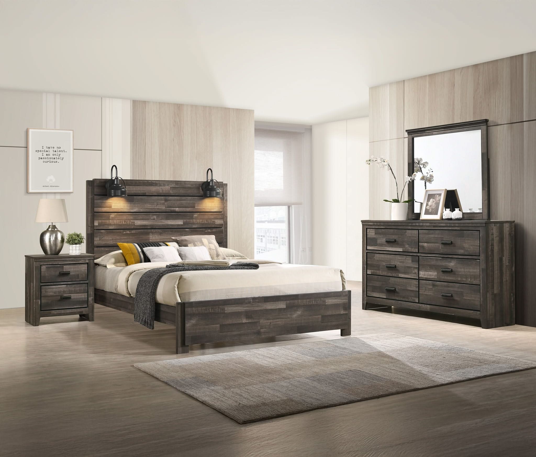 Carter - King 4 Piece Bedroom Set - Brown