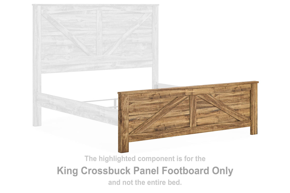 Maystonna - King Crossbuck Panel Footboard - Brown