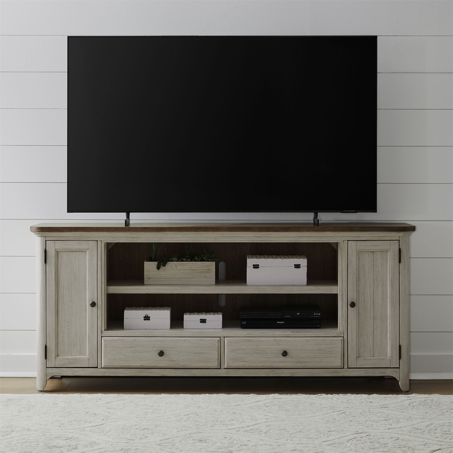 Fireplace TV Consoles - 80" Fireplace TV Console FTS - Brown