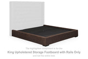 Lavernty - King Upholstered Storage Footboard/Rails - Coffee