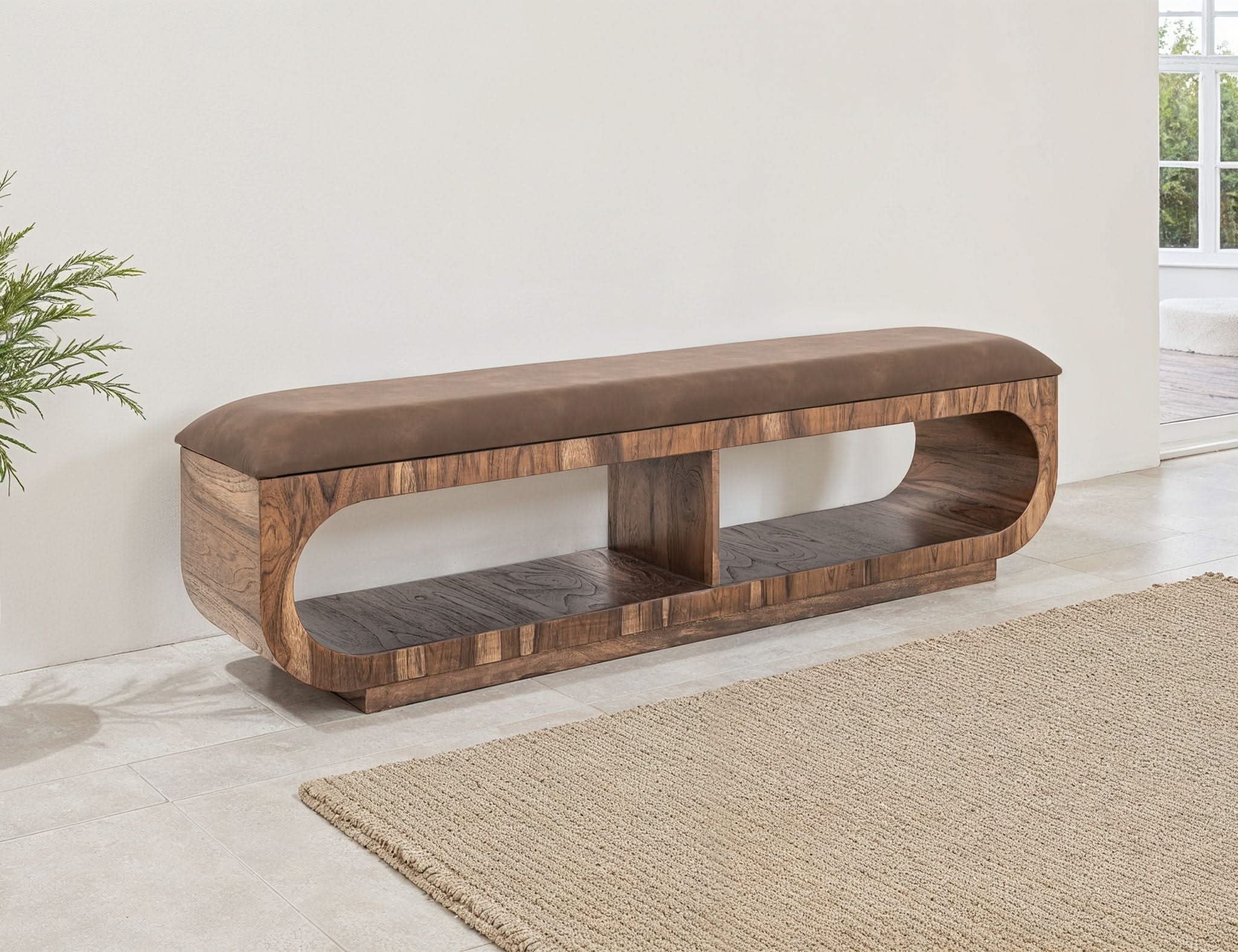 Balam - Upholstered Bench - Light Brown