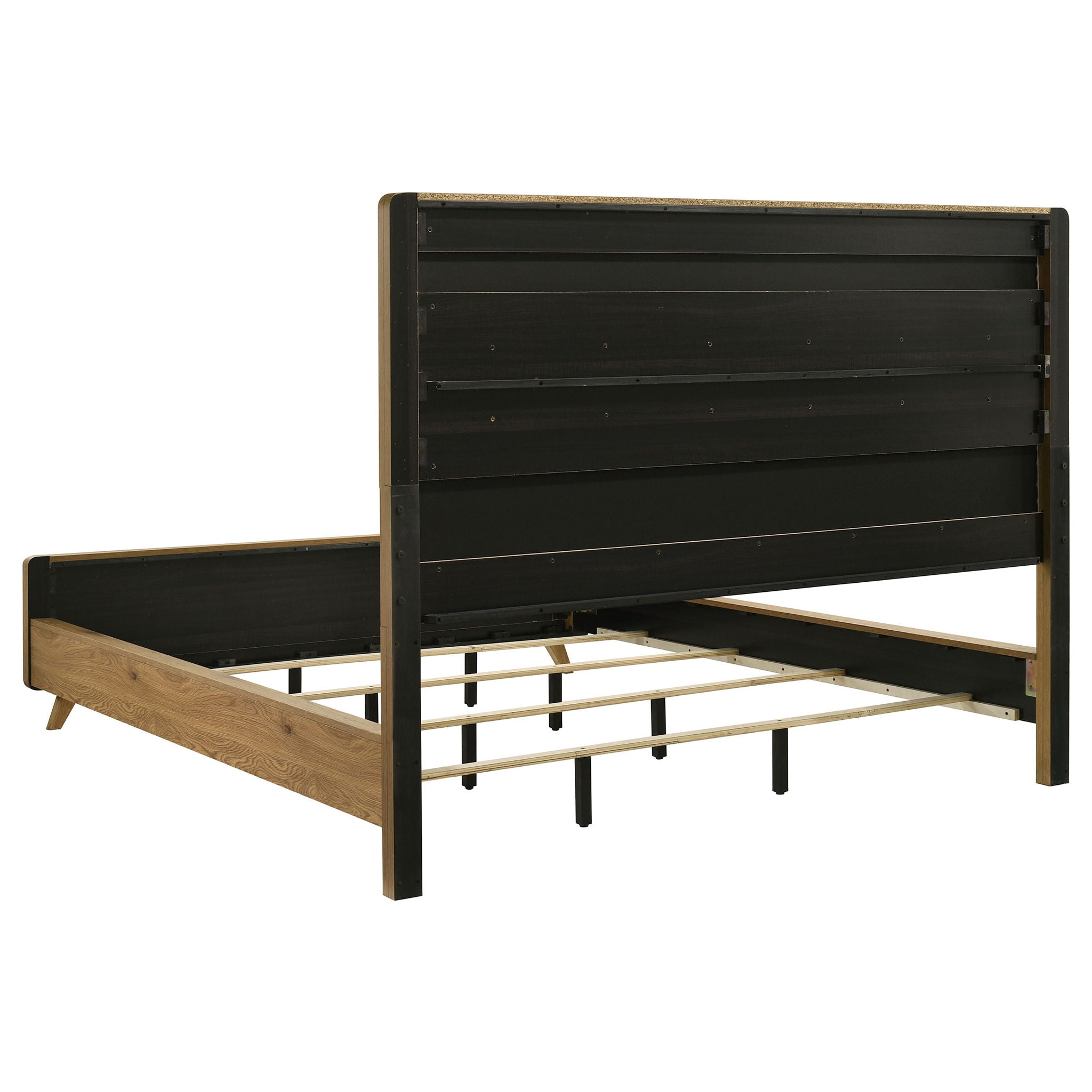 Bennett 62-inch California King Upholstered Panel Bed Cream and Light Oak