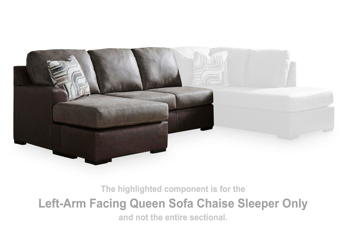 Castille Way - LAF Queen Sofa Chaise Sleeper - Fossil