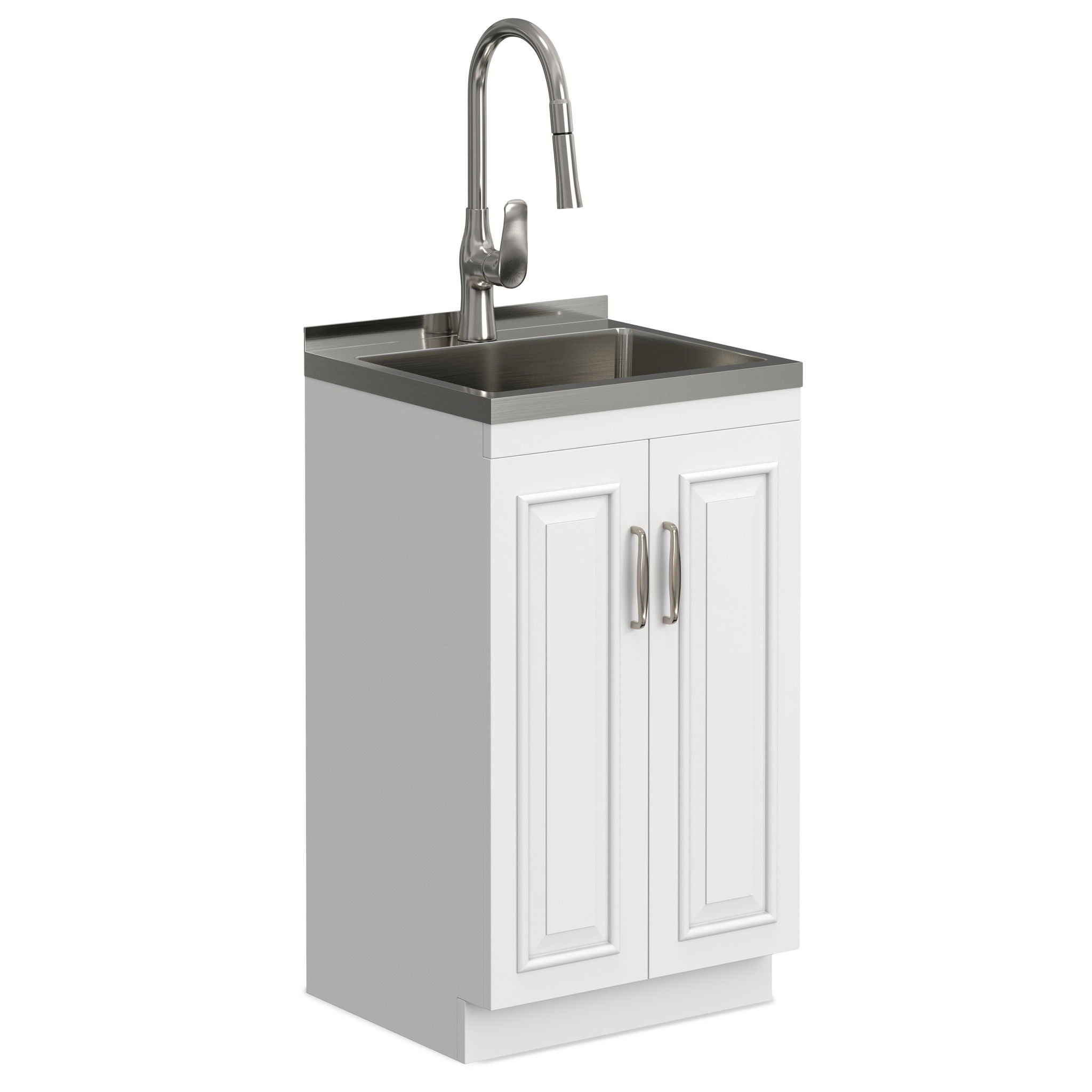 Darwin - Deluxe Laundry Cabinet With Pull-Out Faucet And Stainless Steel Sink