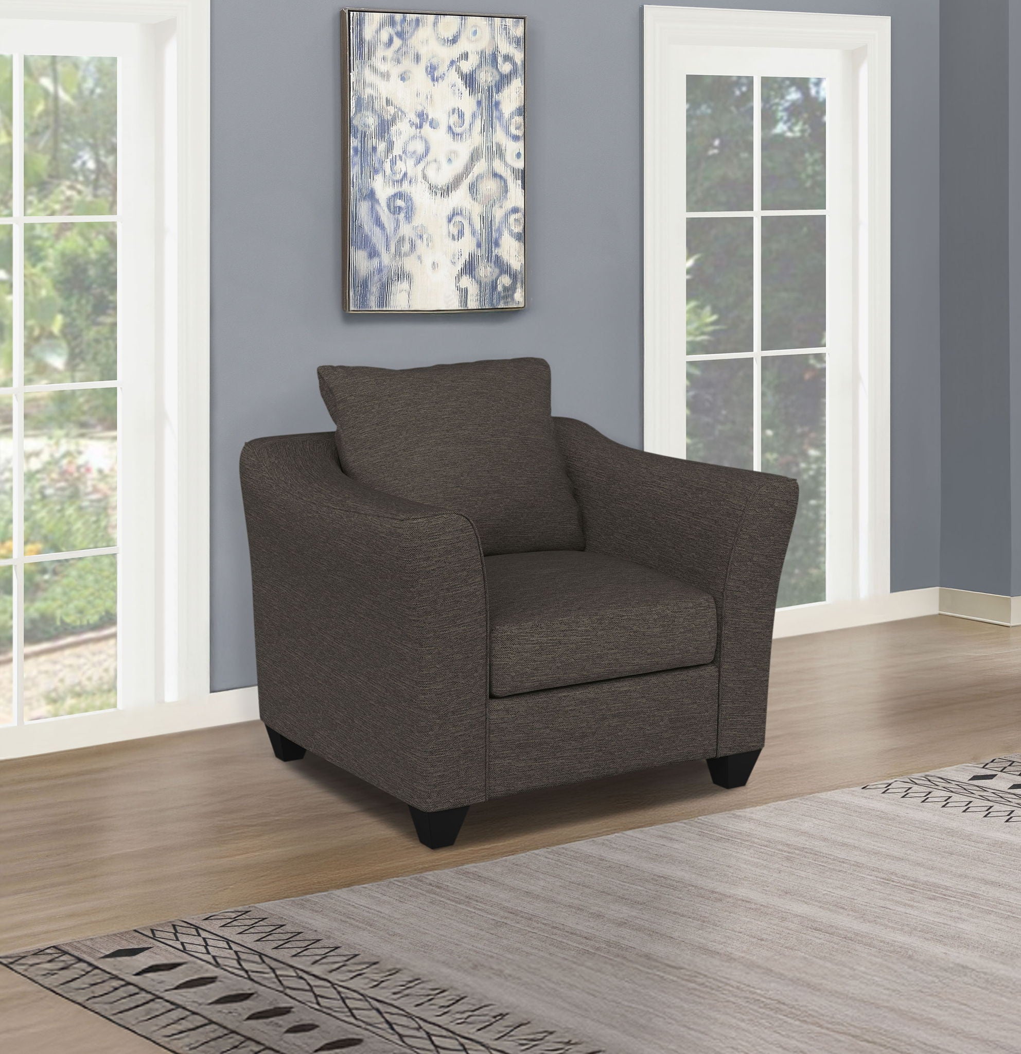 Salizar Upholstered Flared Arm Accent Chair Charcoal Grey