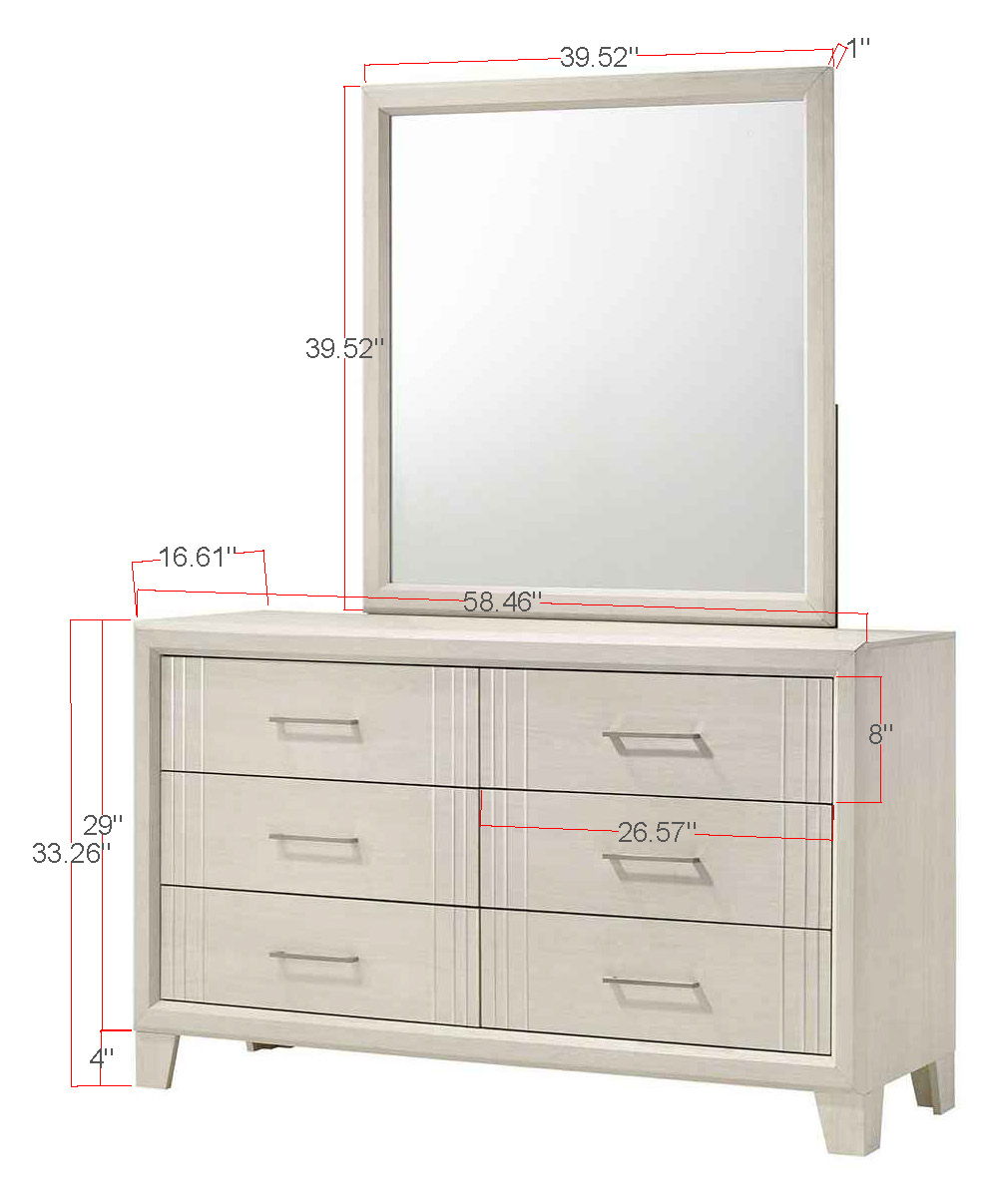 Charlie - Full 4 Piece Bedroom Set - White