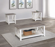 Thelma - 3 Piece Cocktail Set - White / Light Brown