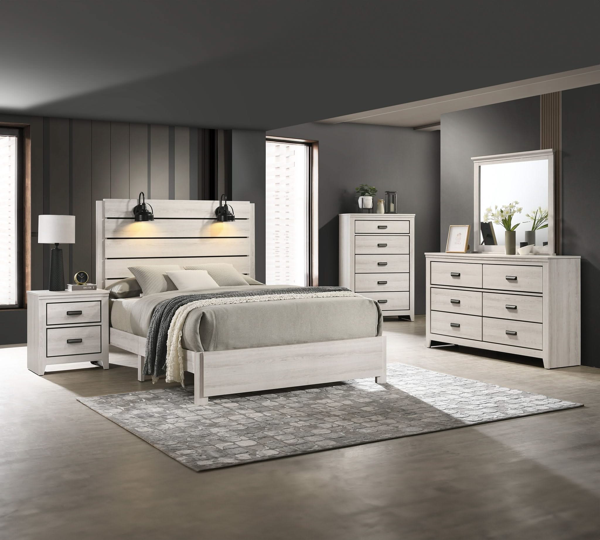 Carter - King 5 Piece Bedroom Set - White