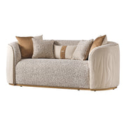 Gineverra - Loveseat - Biscotti / Ivory Gold